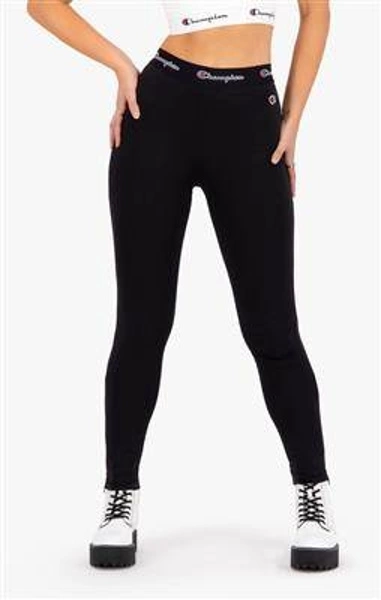 Champion WMNS SCRIPT LOGO WAIST ZIP DETAIL LEGGINGS BLACK