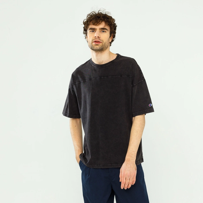 Champion Reverse Weave GARMENT DYED CREWNECK T-SHIRT BLACK