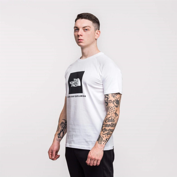 The North Face S/S Raglan Red Box Tee White