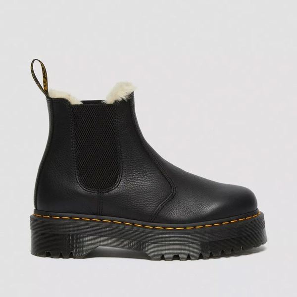 Dr. Martens fur-lined platform Chelsea boots 2976 Quad Pisa black 25635001
