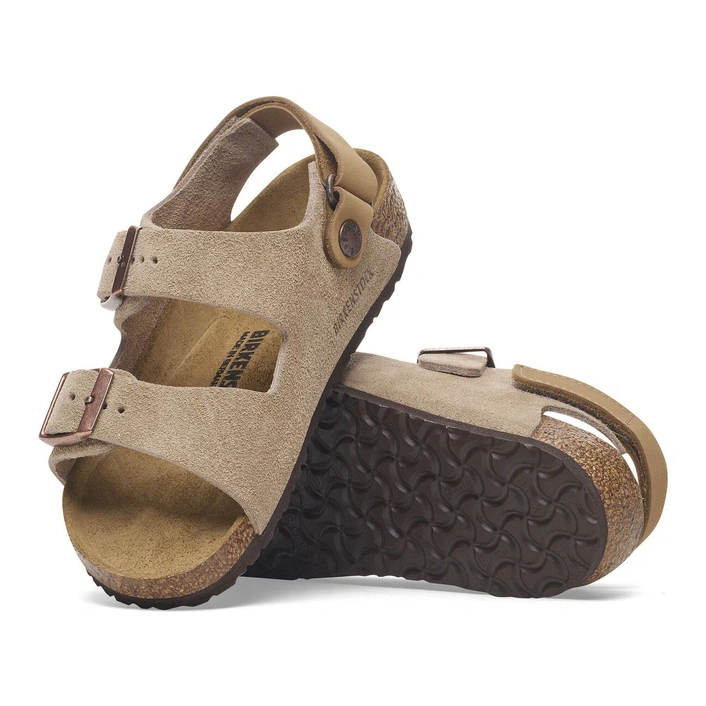 Birkenstock Milano Kids Suede Leather Boys Taupe 1029471 (Narrow)