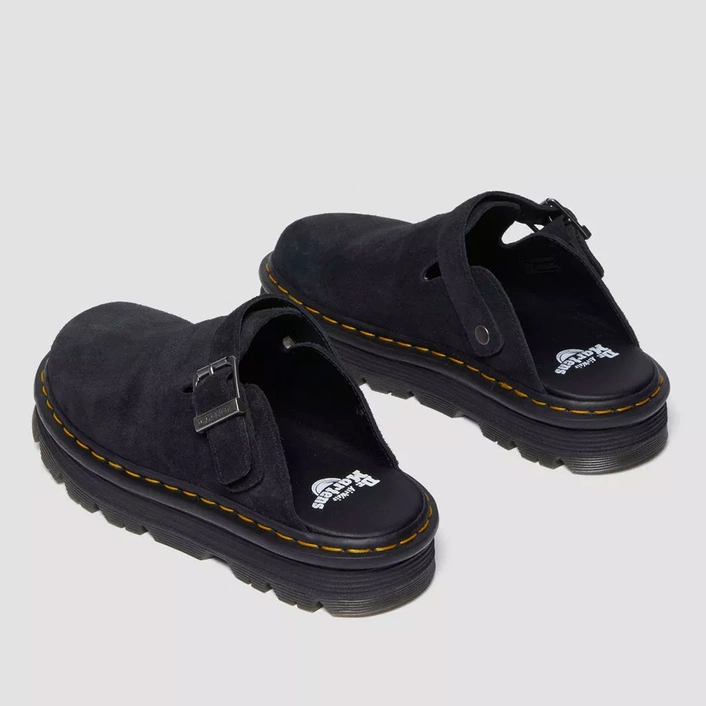 Dr. Martens Platform Mules Zebzag Slingback Suede Black 31657001