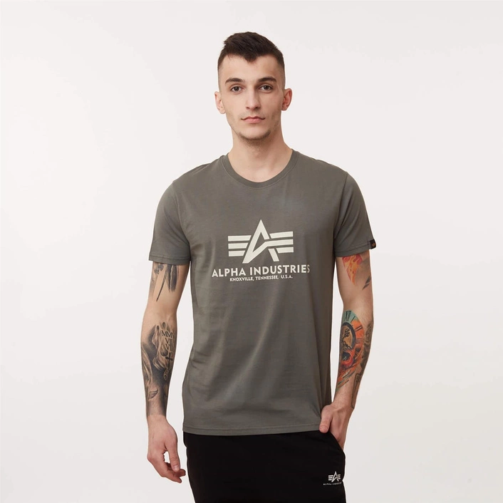 Alpha Industries BASIC T-SHIRT VINTAGE GREEN