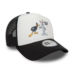 New Era Multi Character Looney Tunes Daffy Duck and Bugs Bunny Black A-Frame Trucker Cap