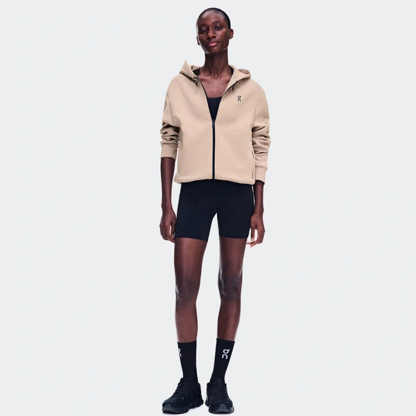 On Women's Focus Tech Zip Hoodie Desert 1WF30370603