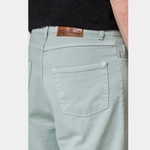 Kaotiko Green Regular Cropped Denim Trousers