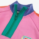 BOBO CHOSES Smiling color block 1/4 zipped sweatshirt