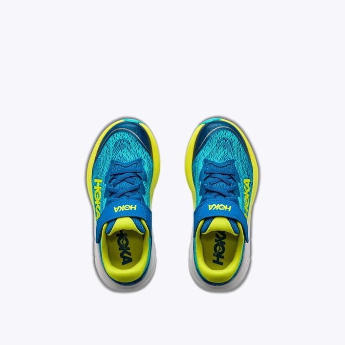HOKA Rincon 4 Little Kids Kids' Running Shoes Electric Aqua / Neon Hoka Citrus