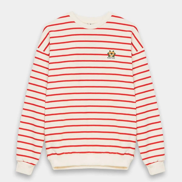 Kaotiko Red Heart Stripes Sweatshirt AL010-03-G002