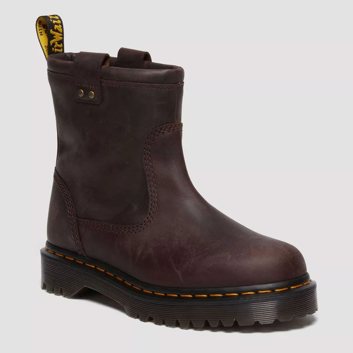 Dr. Martens Biker Ankle Boots Anistone Lo Dark Brown 31880201