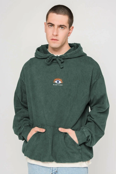 Kaotiko Green Eye Washed Sweatshirt