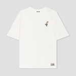 Kaotiko Cowgirl Snake Organic Cotton Ivory T-shirt AR064-01S-G002