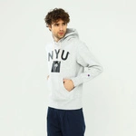 Champion COLLEGE PRINT REVERSE WEAVE HOODIE NYU GREY