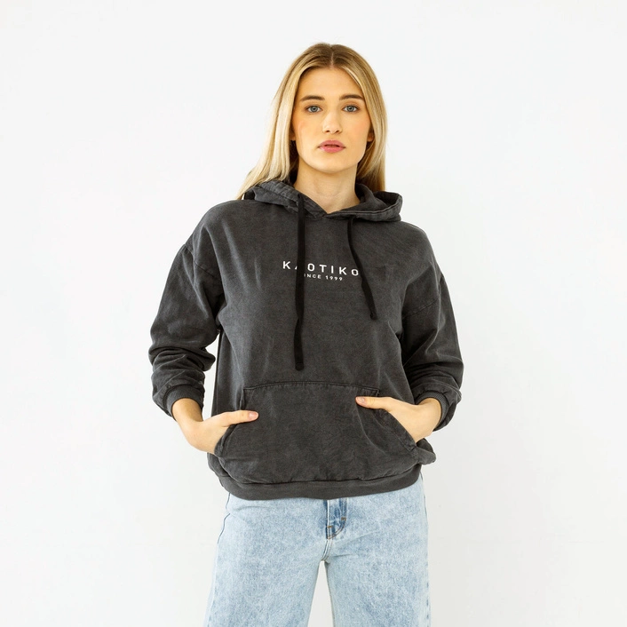 Kaotiko Hooded Black Washed Black