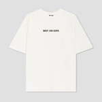 Kaotiko Best Job Ever Cotton Organic Ivory T-shirt AR055-01S-G002