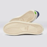 Cariuma Toca White & Smoke White/Marine Blue Soft Grain Leather & Suede