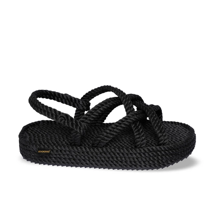 Bohonomad Platform Rope Sandal - Black