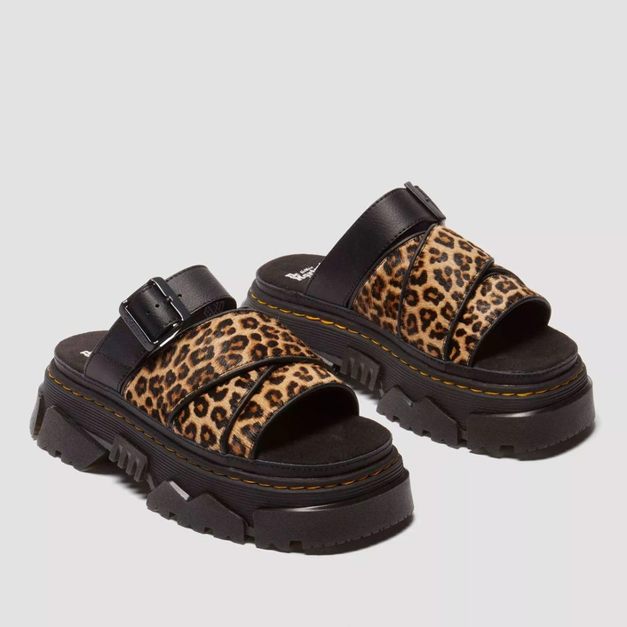 Dr. Martens Platform Slides Mattison Women's Leopard-Print 41110200