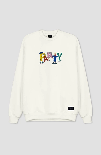 Kaotiko Party Ivory Sweatshirt AP009-01-G002