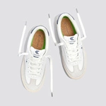 Cariuma Toca White & Smoke White/Marine Blue Soft Grain Leather & Suede