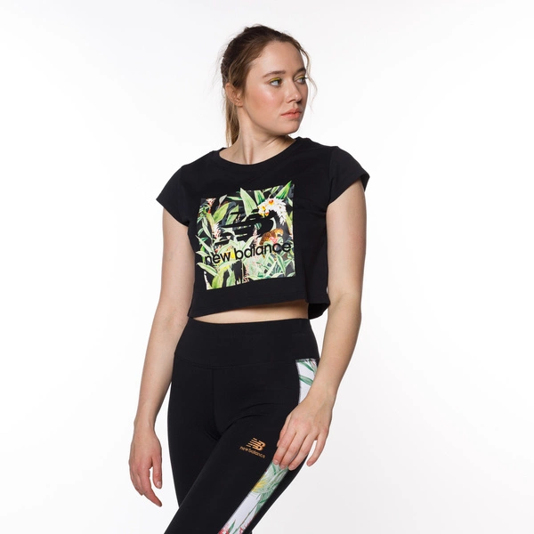 New Balance Women's Essentials Botanical T-Shirt Black