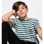 Kaotiko Green Heart Striped T-shirt