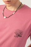 Kaotiko Flamingo Pink No Roles Flower Washed T-Shirt