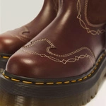 Dr. Martens Platform Cowboy Boots Quad Mid Desert Rodeo Dark Brown 43175200