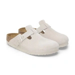 Birkenstock Boston Soft Footbed Suede Leather Unisex W Antique White 1027693 (Narrow)