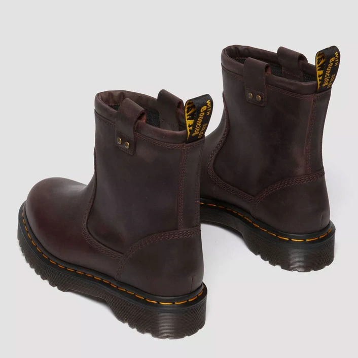 Dr. Martens Biker Ankle Boots Anistone Lo Dark Brown 31880201