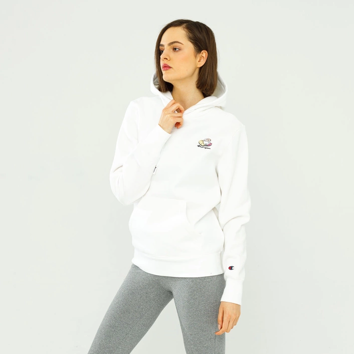 Champion WMNS CITY SNACK ORGANIC COTTON BLEND HOODIE WHITE