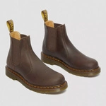 Dr. Martens Chelsea boots 2976 Yellow Stitch Crazy Horse dark brown 27486201