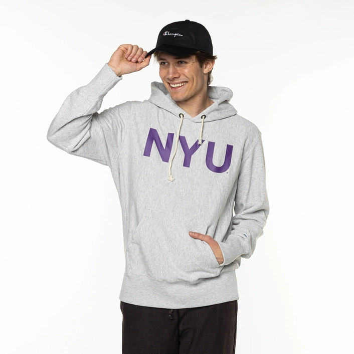 Champion Hooded Sweatshirt GREY NYU