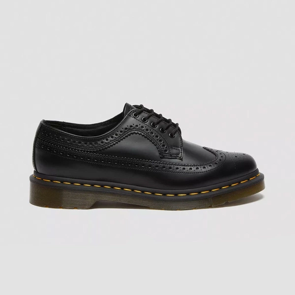 Dr. Martens Brogue Shoes 3989 Yellow Stitch Smooth Men's Black 22210001