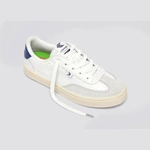 Cariuma Toca White & Smoke White/Marine Blue Soft Grain Leather & Suede