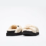 UGG W FUZZ SUGAR CROSS SLIDE NATURAL / BLACK