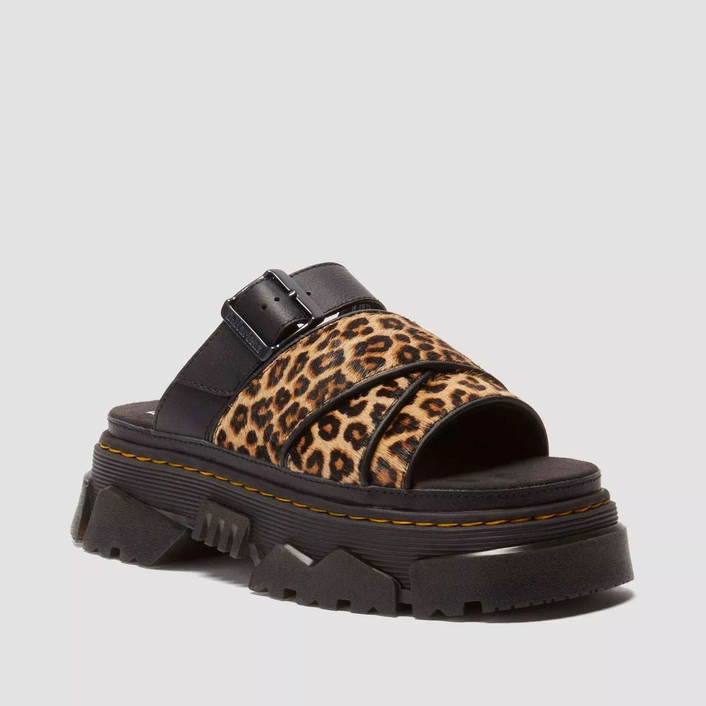 Dr. Martens Platform Slides Mattison Women's Leopard-Print 41110200