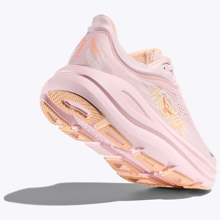 HOKA Bondi 9 Women's Running Shoes Lilac Cream / Tangerine Glow