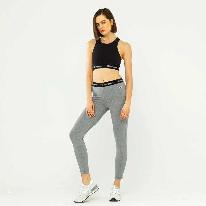 Champion WMNS SCRIPT LOGO WAIST ZIP DETAIL LEGGINGS GREY