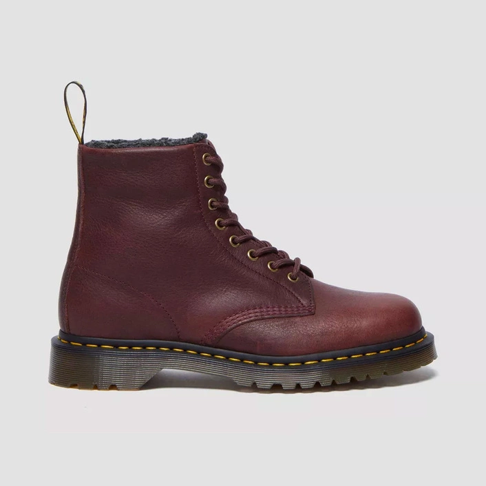 Dr. Martens fur-lined boots 1460 Grizzly cherry red 31873600
