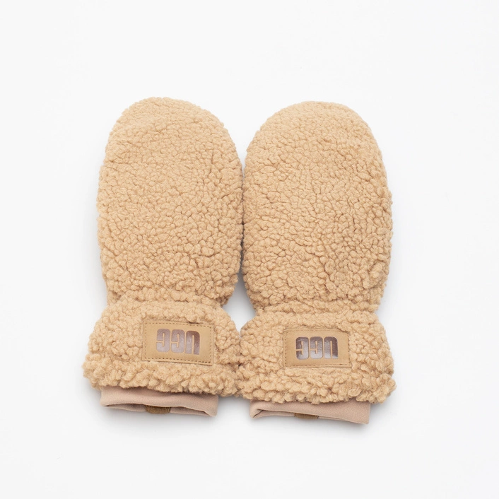 UGG W SHERPA MITTEN LOGO CARAMEL