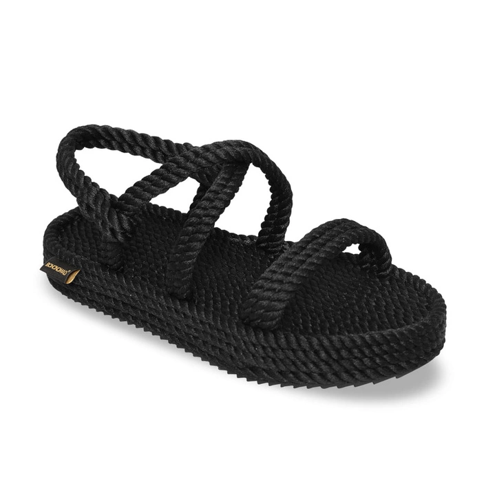 Bohonomad Bahamas Platform Rope Sandal - Black