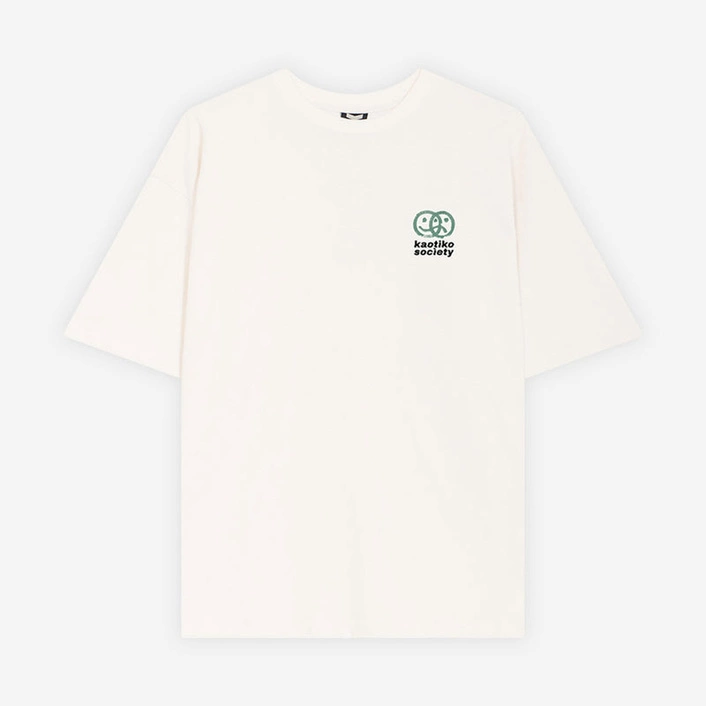 Kaotiko Disconnected Your Vision Organic Cotton Ivory T-shirt AR041-01S-G002