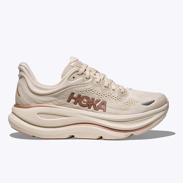 HOKA Bondi 9 Women's Running Shoes Oat Milk / Rose Gold
