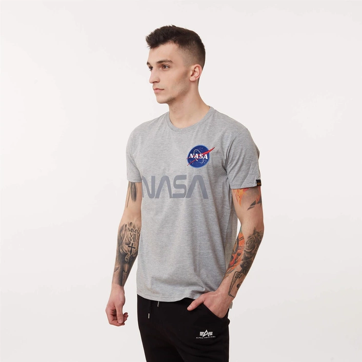 Alpha Industries NASA Reflective T-SHIRT GREY HEATHER