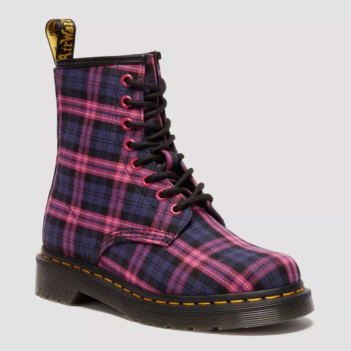 Dr. Martens women's boots 1460 Tartan purple-pink 41969650