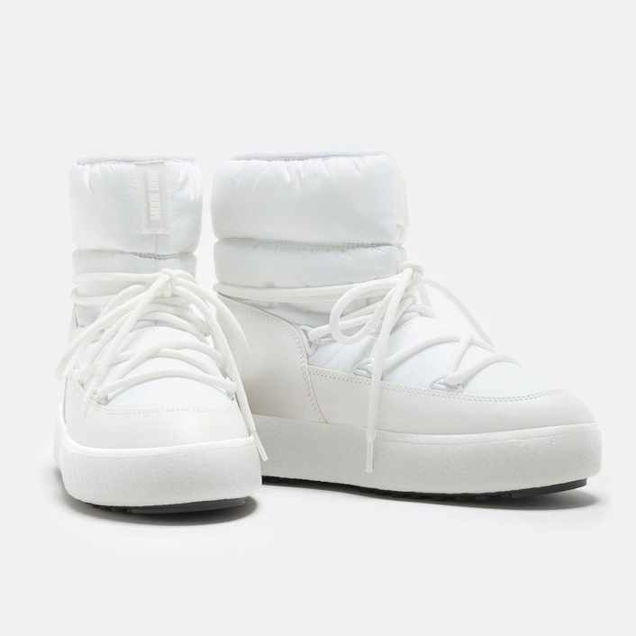 MOON BOOT LTRACK LOW WHITE NYLON BOOTS 80D2450080A001