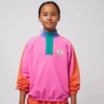 BOBO CHOSES Smiling color block 1/4 zipped sweatshirt