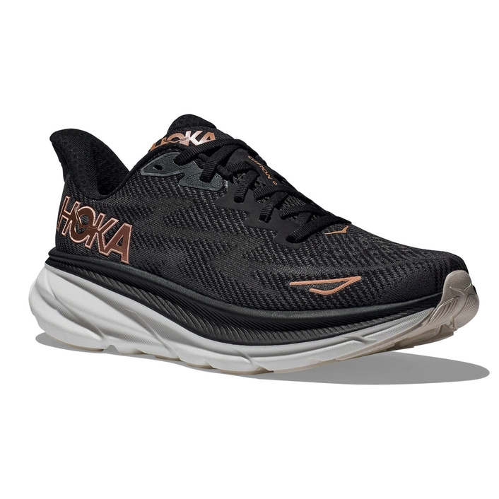 HOKA Clifton 9 Women's Running Shoes Black / Rose Gold