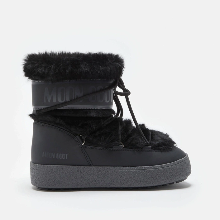 MOON BOOT LTRACK LOW BLACK FAUX-FUR BOOTS 80D2450130N001